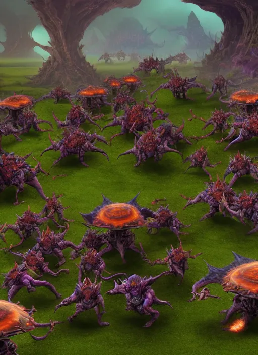 Image similar to photo of zerg rush, realistic, 8 k