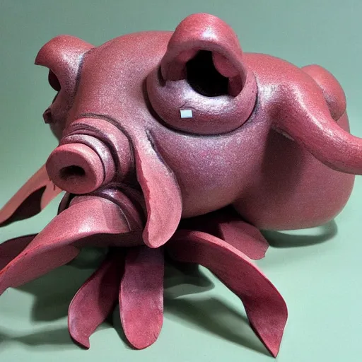 Image similar to sculpture of a pig - octopus, work in progress, neo - expressionism