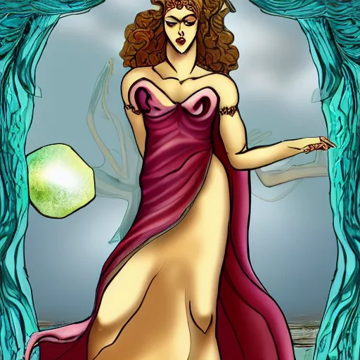 Image similar to Aphrodite in the style of hades, good quality