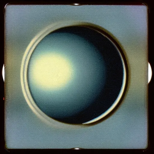 Image similar to polaroid of a reflection, optical illusion, astronaut