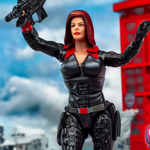 Image similar to the baroness from hasbro g. i joe, 8 k hyperdetailed, photo realistic