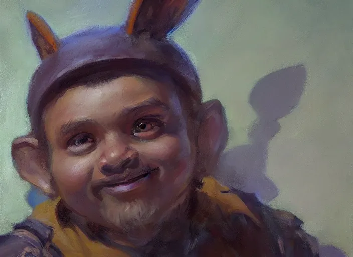 Image similar to a highly detailed beautiful portrait of teemo, by gregory manchess, james gurney, james jean