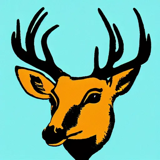 Prompt: a majestic deer in style of a twitter logo