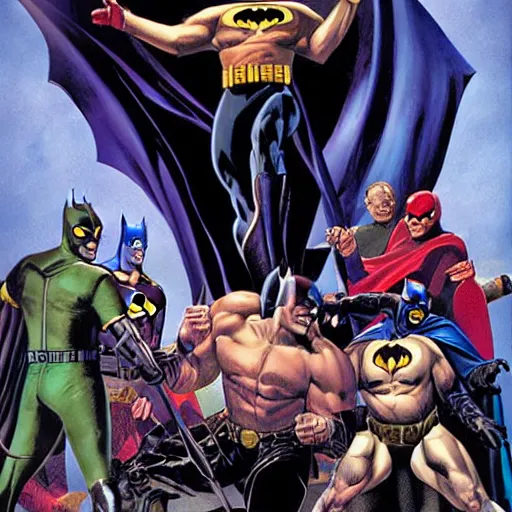 Prompt: comic book cover of'emperor batman ', art by alex ross