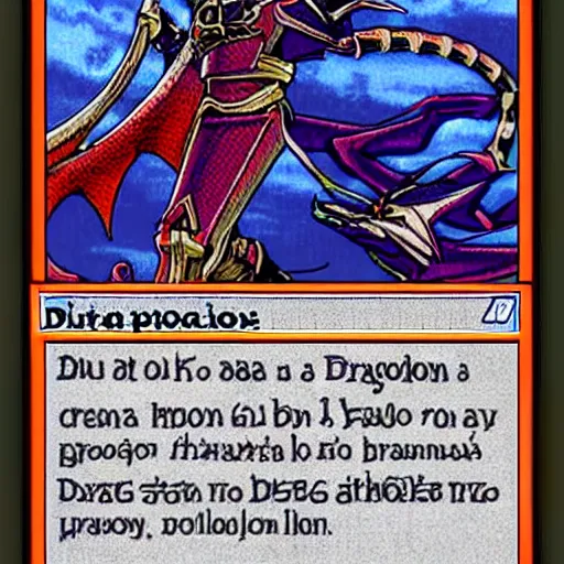 Image similar to yu - gi - oh card of a dragon