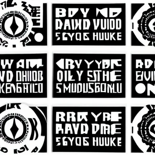 Image similar to black on white graphic design stickers in style of david rudnick, eric hu, acid, y 2 k, brutalism