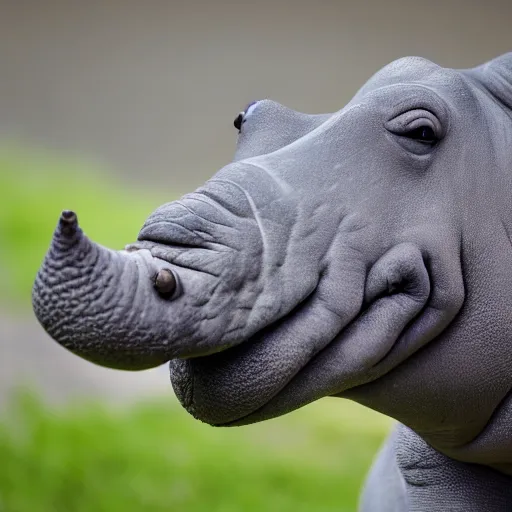 Prompt: grey hippo with goofy eyes, profile picture, hd