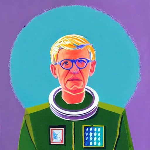 Image similar to Portrait painting of an astronaut by David hockney