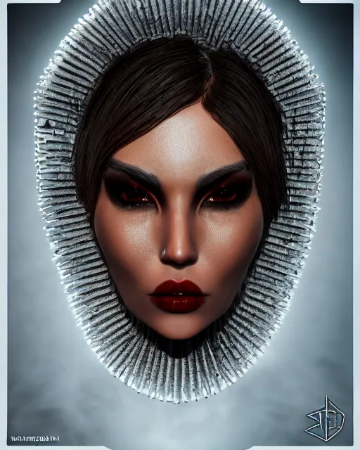 Image similar to headshot portrait of nightmare queen inspired by honeycomb beehives, detailed, textured, realistic, unreal engine, cgsociety, cinematic lighting, concept art