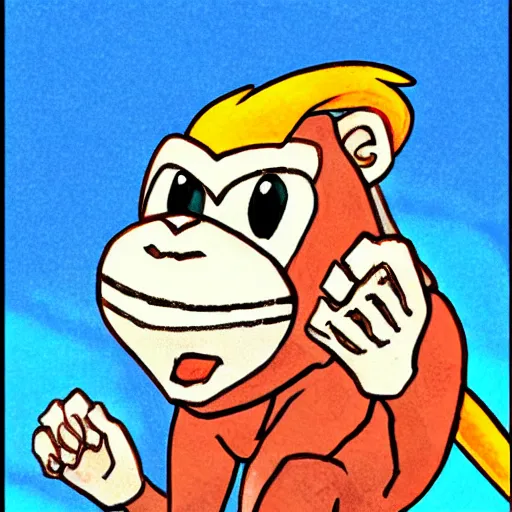 Image similar to monkey drawn by ken sugimori, digital art