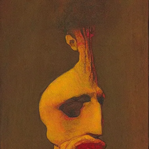 Image similar to a thousand-headed man, by Odilon Redon, by Francis Bacon, by M.C. Escher, beautiful, eerie, surreal, colorful