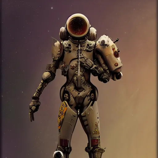 Image similar to a space boy hero in an exoskelton harrd suit character designed by Jean-Baptiste Monge and ashley wood and phil hale and Sergio Toppi, 4K post processing