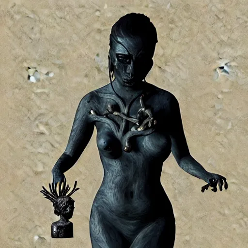 Image similar to fantasy portrait of a woman made of obsidian and smoke, carved Japanese Sakura wood organic overgrowth, holding nevermore, in GTA V, boxart, loading screen, Stephen Bliss