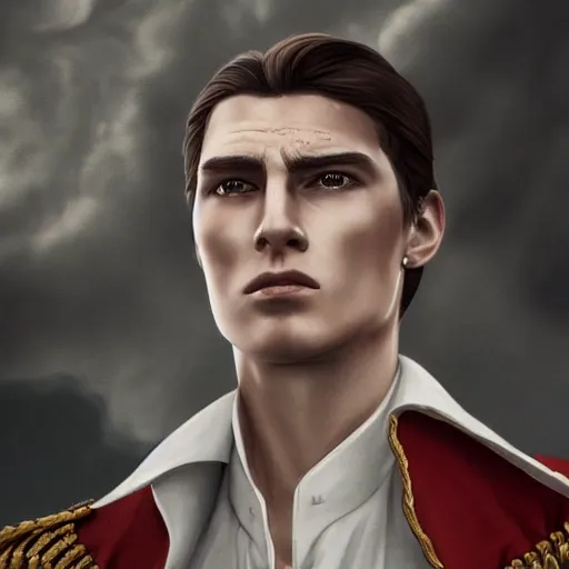 Prompt: close up of a regal prince surrounded by a crowd of angry people. the prince has sharp cheekbones, white clothes, high collar, wistful melancholic hopeful expression. super details, modern digital art, matte painting, science fiction