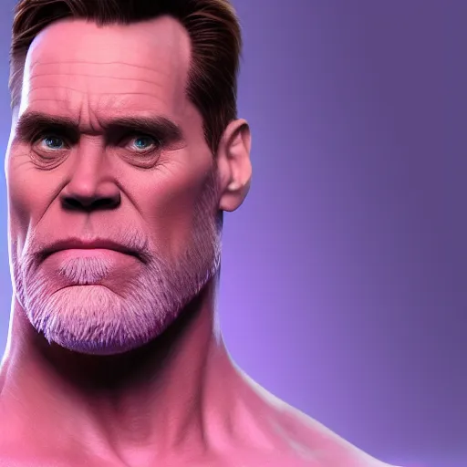 Prompt: Jim Carrey is Thanos, hyperdetailed, artstation, cgsociety, 8k