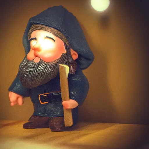 Image similar to a young gnome office worker, dramatic lighting detailed photo portrait