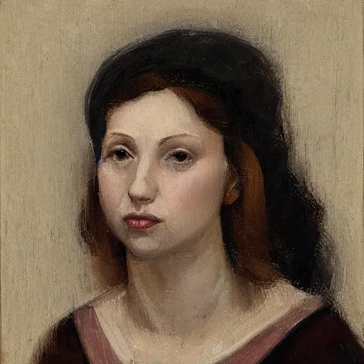 Prompt: portrait of a woman by Simone Legno