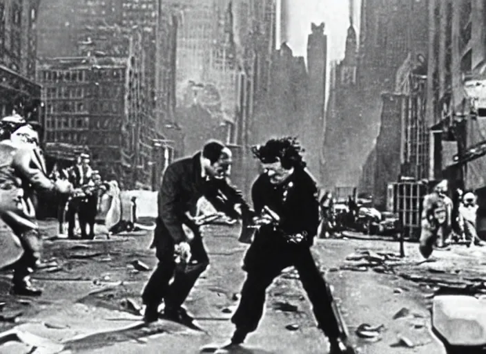 Image similar to scene from the 1 9 3 1 science fiction film escape from new york