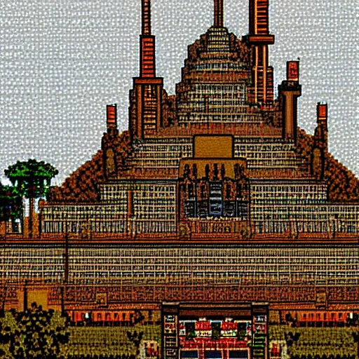 Image similar to 8-bit pixel art of the city Minas Tirith.