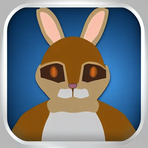 Image similar to woodland bunny emoji, resistance, antropomorphic, guerilla soldier, helmet, 3 d rendition