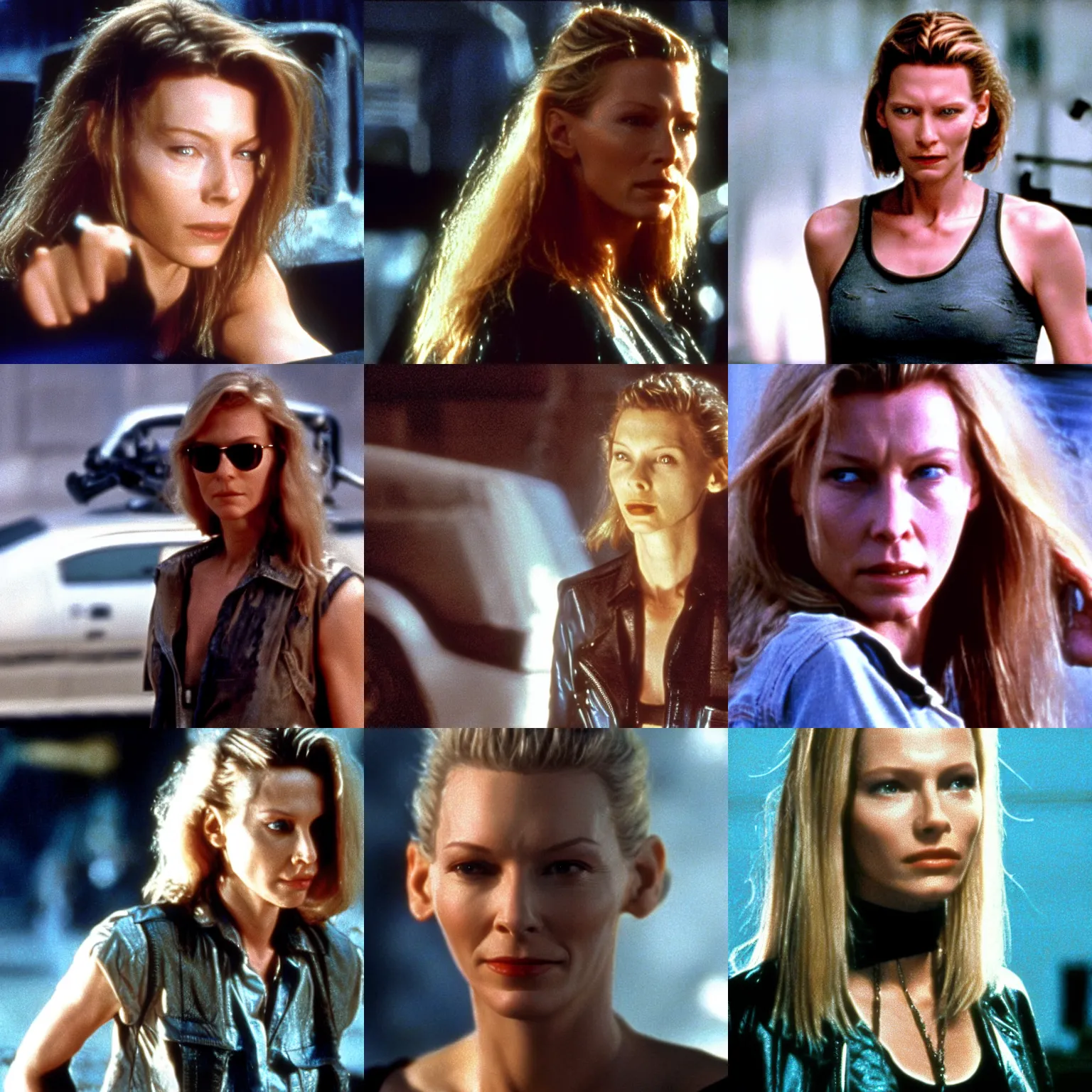 Prompt: cate blanchet as sarah connor from terminator 2 (1991)