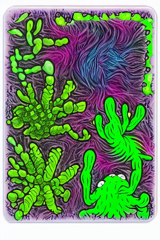 Image similar to creature sushi roots cactus elemental flush of force nature micro world fluo light deepdream