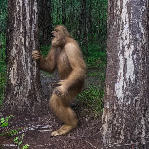 Image similar to National Geographic photo of Sasquatch in the Australian bush