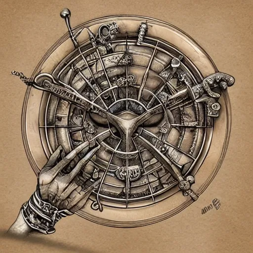 Image similar to illustration, highly detailed, digital painting, concept art, armillary rings jewelry