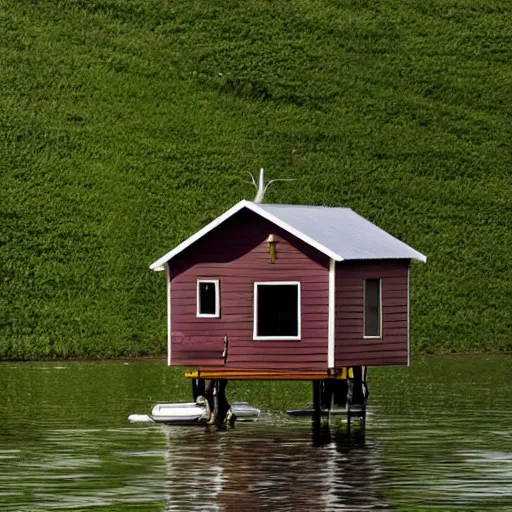 Image similar to small house floating in the sky