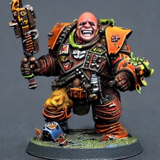 Image similar to ork danny devito, painted warhammer 4 0 k miniature, 4 k