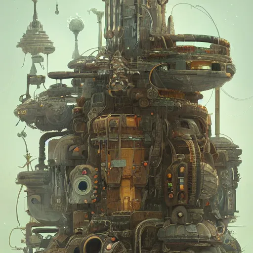 Prompt: detailed portrait of an organic scifi gadget, exterior, organic ornaments, bohemian brutal archi, ian mcque, minoru nomata