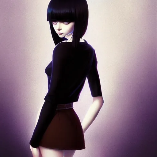 Image similar to a beautiful slim shy blonde goth girl ignores you, art by ilya kuvshinov and lois van baarle and ross tran and range murata and artgerm and andy warhol, norman rockwell, digital art, highly detailed, profile picture, intricate, sharp focus, mystical trending on artstation hq, deviantart, pinterest, unreal engine 5, 4 k uhd image