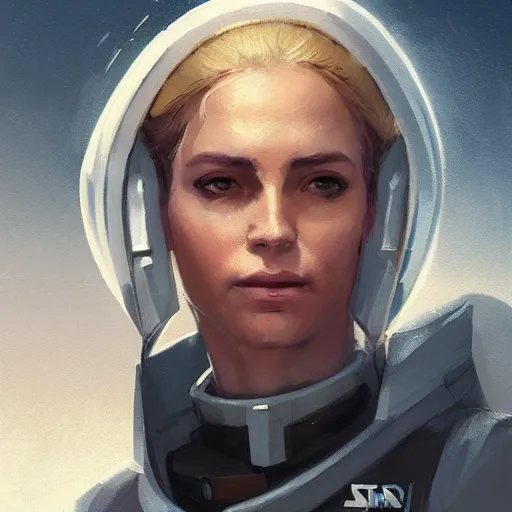 Image similar to portrait of a woman by greg rutkowski, syal antilles, blonde hair, star wars expanded universe, she is about 2 0 years old, wearing starfighter pilot uniform of the galactic alliance, digital painting, artstation, concept art, smooth, sharp foccus ilustration, artstation hq