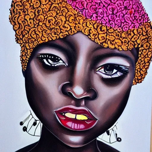 Prompt: black woman painting by lindsay adams, beautiful, intricate