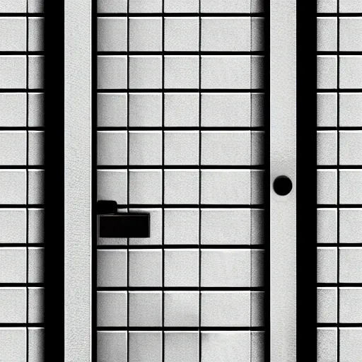 Image similar to 4 k large tiled retrofuturism brutalist door white black seamless texture, material, hip modern design, flat, pbr, hi - res