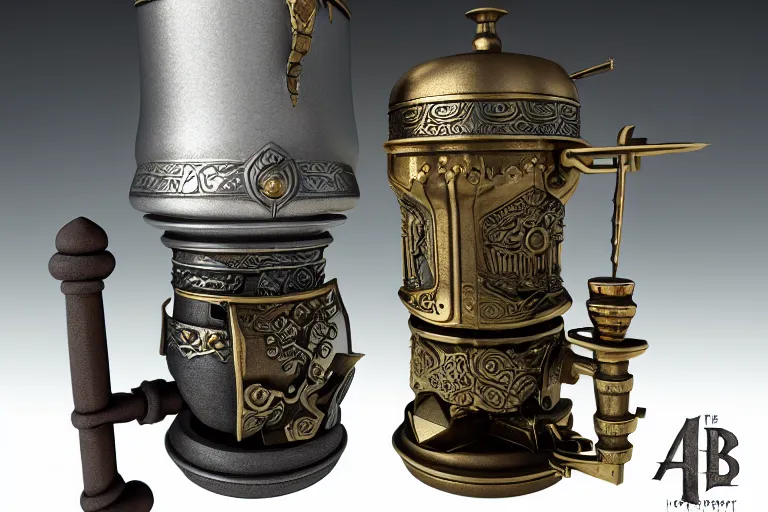 Image similar to a very detailed concept art lord of the rings samovar, trending on artstation, digital art, 4 k, hyper realistic, octane render, sharp focus