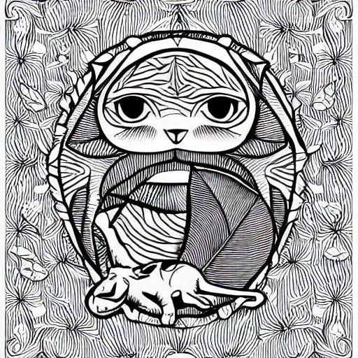 Image similar to tattoo sketch of a cat huging sun, monstera deliciosa, a draft, organic ornament, maori, line art, vector