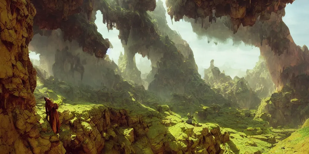 Image similar to huge cave ceiling clouds made of green earth towns, industry, steampunk villages castles, buildings inverted upsidedown mountain artstation illustration sharp focus sunlit vista painted by ruan jia raymond swanland lawrence alma tadema zdzislaw beksinski norman rockwell tom lovell alex malveda greg staples