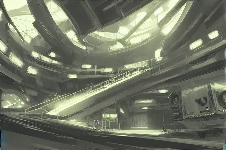 Image similar to “Black Mesa interior before the resonance cascade, HD, digital painting, concept art by Jason Chan”