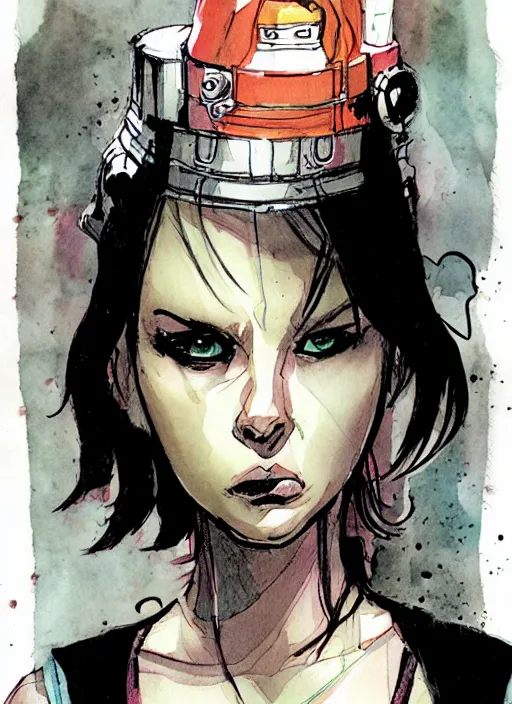 Image similar to a portrait of a pretty sewer punk young lady by dustin nguyen