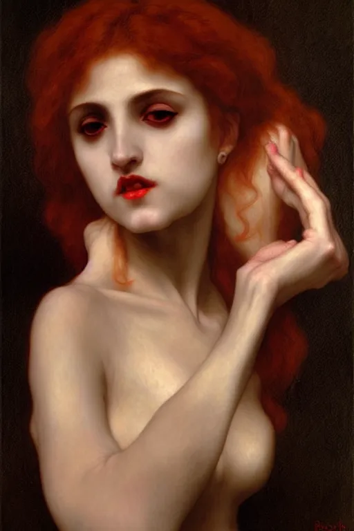 Image similar to spain vampire, painting by rossetti bouguereau, detailed art, artstation