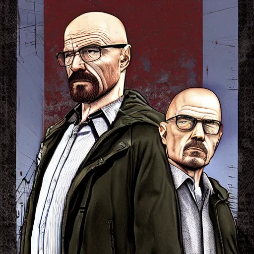 Prompt: Walter white in GTA 4 cover art.