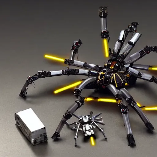 Image similar to a mechanical spider robot with guns