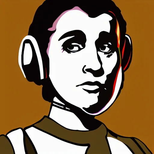 Image similar to digital drawing of princess leia