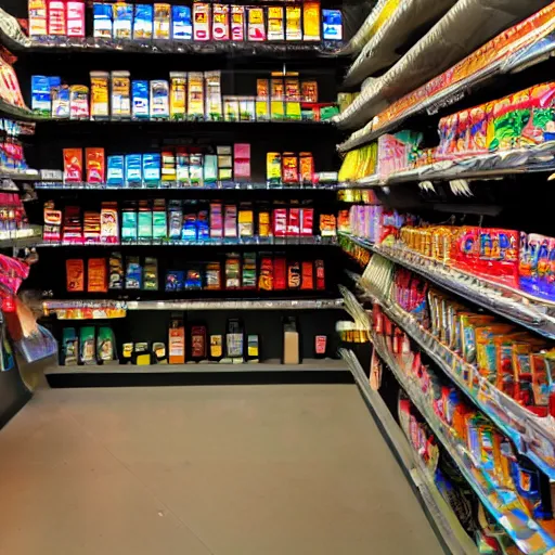 Image similar to interior of retail store, convenience store, color photo