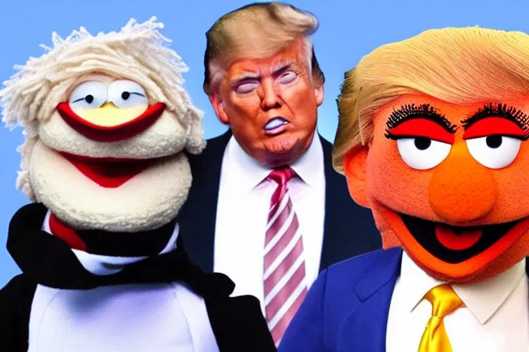 Prompt: donald trump muppet