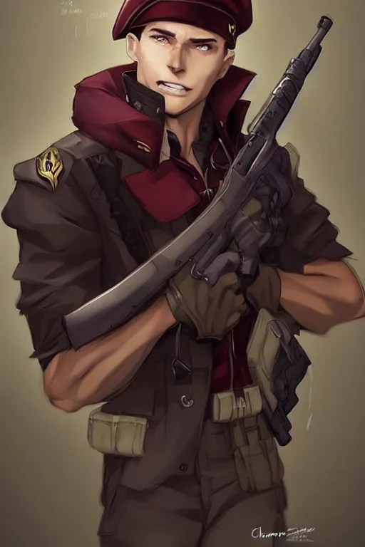 Prompt: beautiful portrait commission of a male furry anthro!!! half-bat half-shark wearing military clothes and a maroon beret. Active Warzone with guns and explosions Atmospheric. Character design by charlie bowater, ross tran, artgerm, and makoto shinkai, detailed, inked, western comic book art