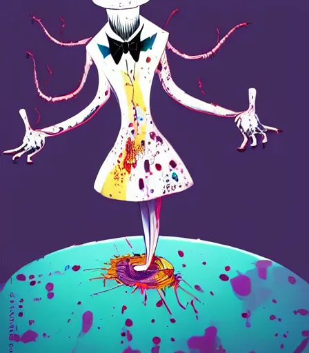 Image similar to My Dress Up Darling by Alex Pardee and Nekro and Petros Afshar, and James McDermott,unstirred paint, vivid color, cgsociety 4K