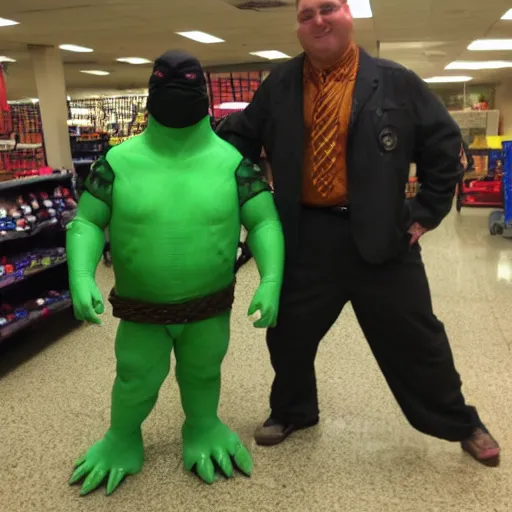 Image similar to Meeting a legit ninja turtle in the backroom of Sears