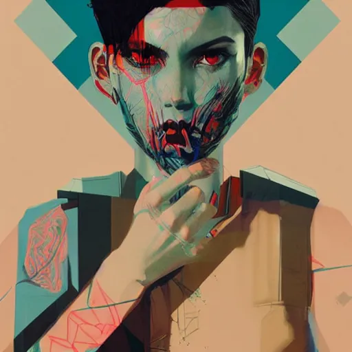 Prompt: Duft Punk picture by Sachin Teng, asymmetrical, dark vibes, Realistic Painting , Organic painting, Matte Painting, geometric shapes, hard edges, graffiti, street art:2 by Sachin Teng:4